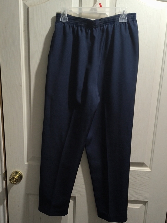 Donnkenny Pants - Women’s Navy Elastic-Waist Dress Pants